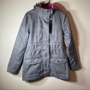 Point Zero Gray‎ Long Sleeve Hooded Coat Size M